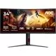 Monitor LED AOC U34E2M, 34", Curbat, UWQHD, 240Hz, 1ms, Black