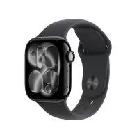 Smartwatch Apple Watch 11 GPS, 46mm, Carcasa Jet Black Aluminium, Bratara Black Sport Band - M/L