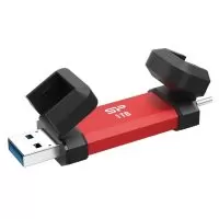 SSD Extern Silicon Power DS72, 1TB, USB-A / USB-C, Red